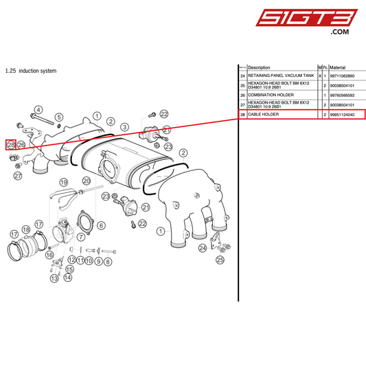 CABLE HOLDER - 99951124040 [PORSCHE 997.2 GT3 Cup]