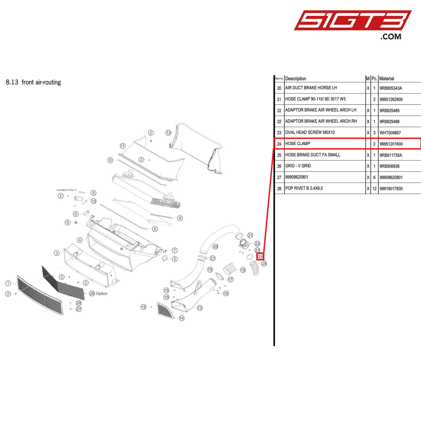 HOSE CLAMP - 99951201600 [PORSCHE 992.1 GT3 R]