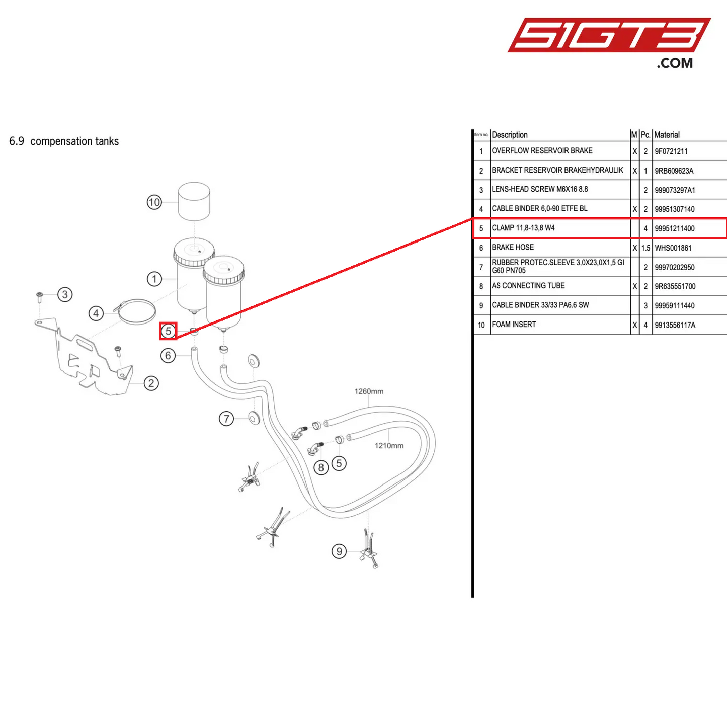 CLAMP 11,8-13,8 W4 - 99951211400 [PORSCHE 992.1 GT3 R]