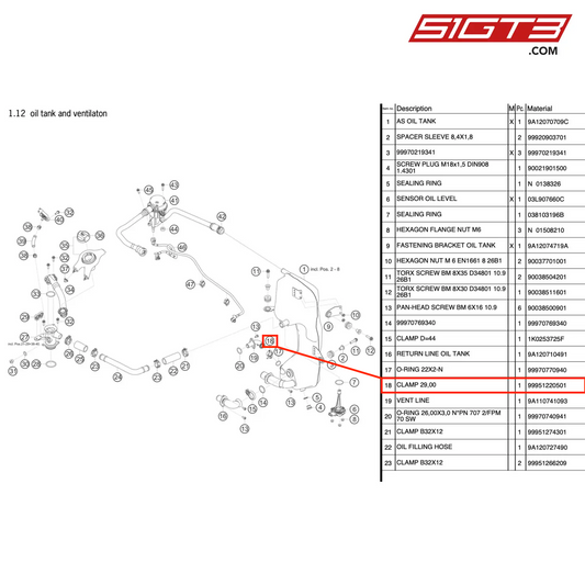 CLAMP 29,00 - 99951220501 [PORSCHE 911 GT3 Cup Type 991 (GEN 2)]