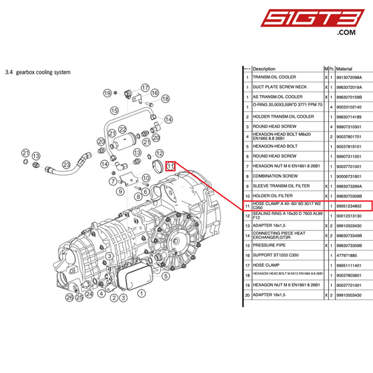 SCHLAUCHSCHELLEN A 40- 60/ 9D 3017 W2 C350 - 99951234802 [PORSCHE 997.2 GT3 Cup]