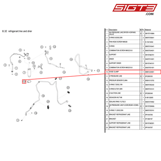 HOSE CLAMP - 99951234901 [PORSCHE 718 Cayman GT4 Clubsport]