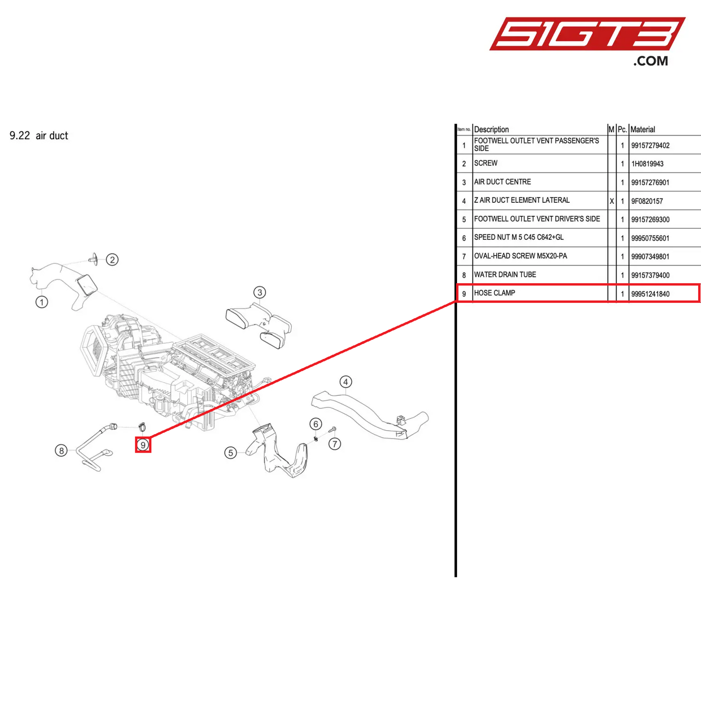 HOSE CLAMP - 99951241840 [PORSCHE 911 GT2 RS Clubsport]