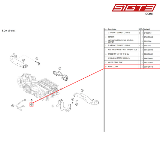 HOSE CLAMP - 99951241840 [PORSCHE 718 Cayman GT4 Clubsport]