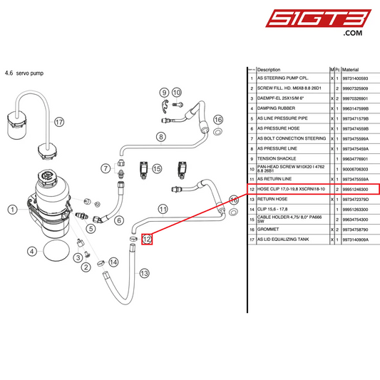 HOSE CLIP 17,0-19,8 X5CRNI18-10 - 99951246300 [PORSCHE 997.2 GT3 Cup]