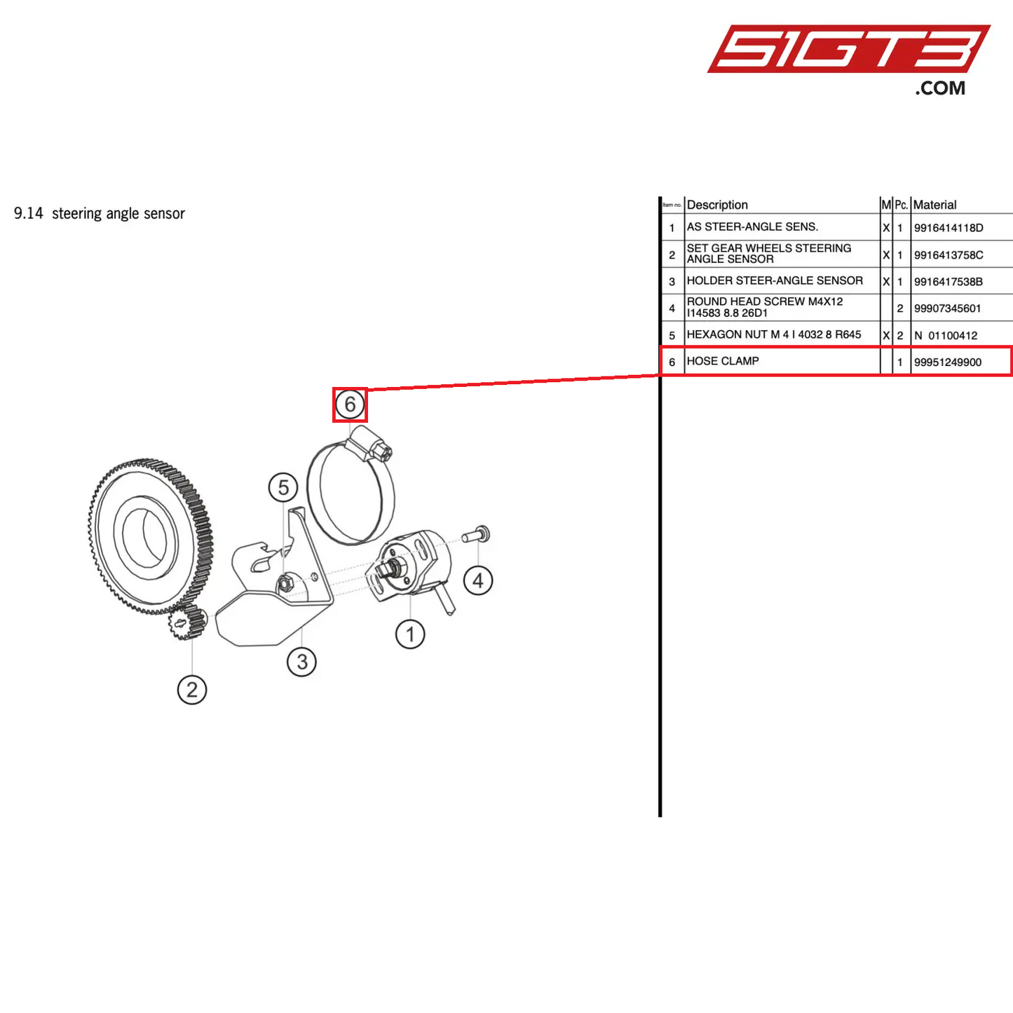 HOSE CLAMP 32- 50/ 9PN 901 W2 C350 - 99951249900 [PORSCHE 911 GT3 Cup Type 991 (GEN 2)]