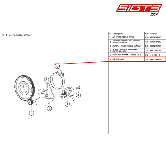 HOSE CLAMP 32- 50/ 9PN 901 W2 C350 - 99951249900 [PORSCHE 991.2 GT3 Cup]