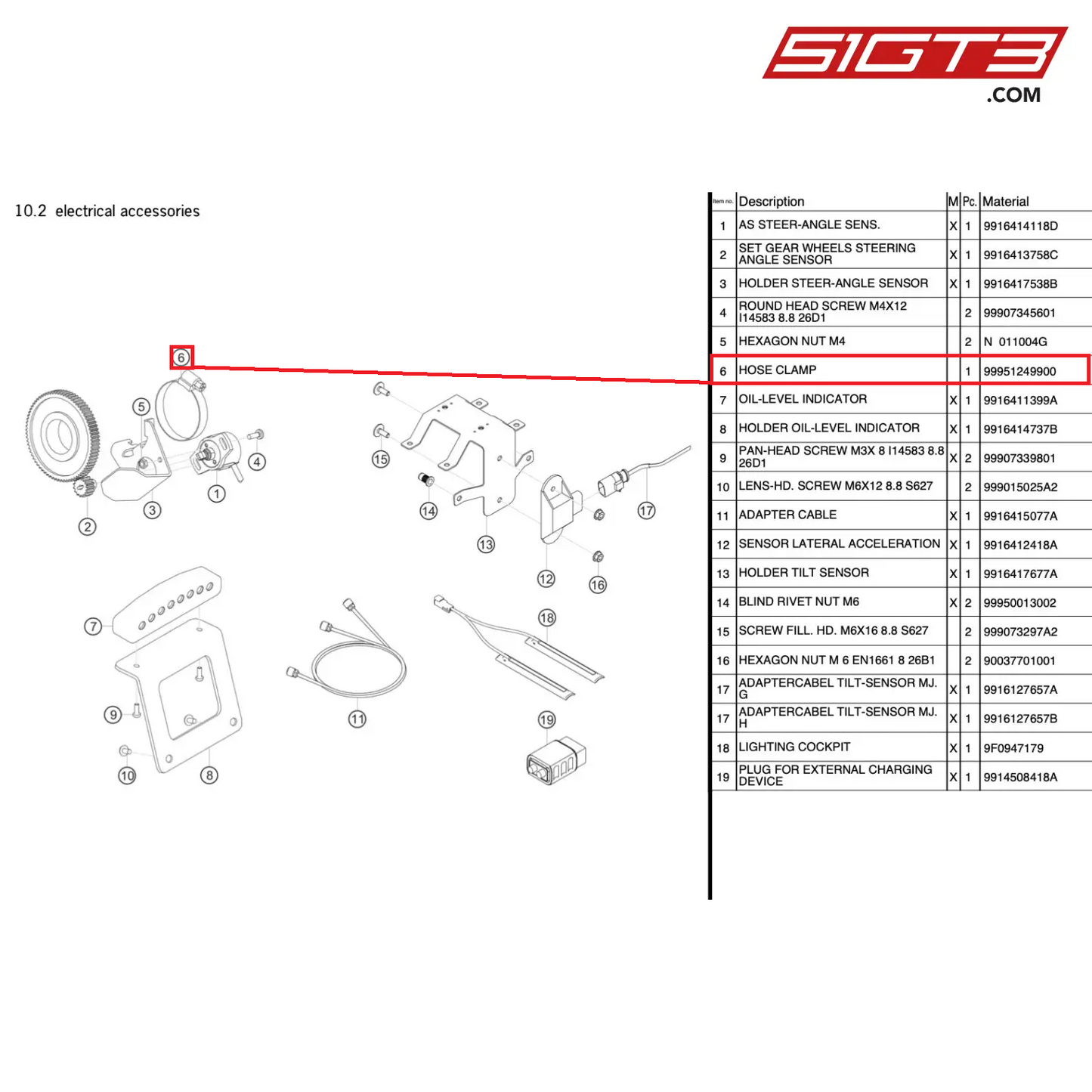 HOSE CLAMP 32- 50/ 9PN 901 W2 C350 - 99951249900 [PORSCHE 991.1 GT3 R]