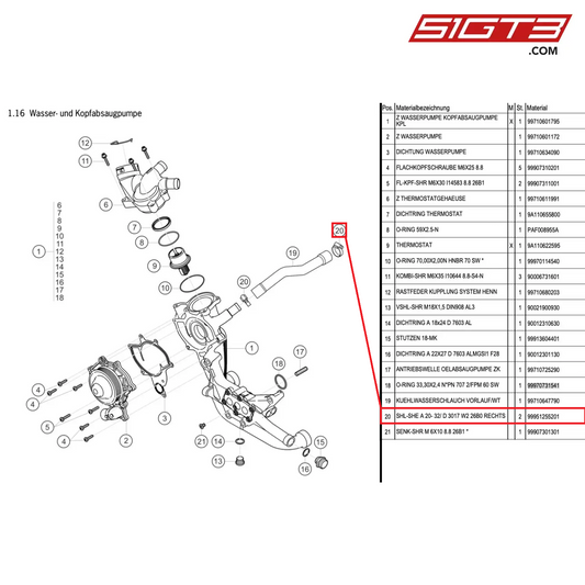 HOSE CLAMP A 20-32 RIGHT - 99951255201 [PORSCHE 991.1 GT3 Cup]