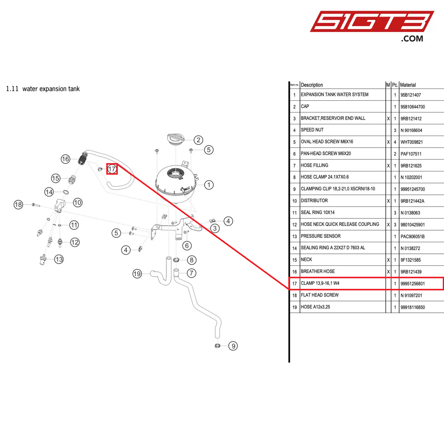 CLAMP 13,9-16,1 W4 - 99951256801 [PORSCHE 992.1 GT3 R]