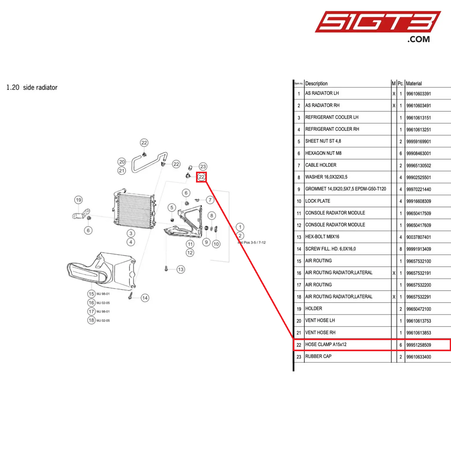 HOSE CLAMP A15x12 - 99951258509 [PORSCHE 996 GT3 Cup]