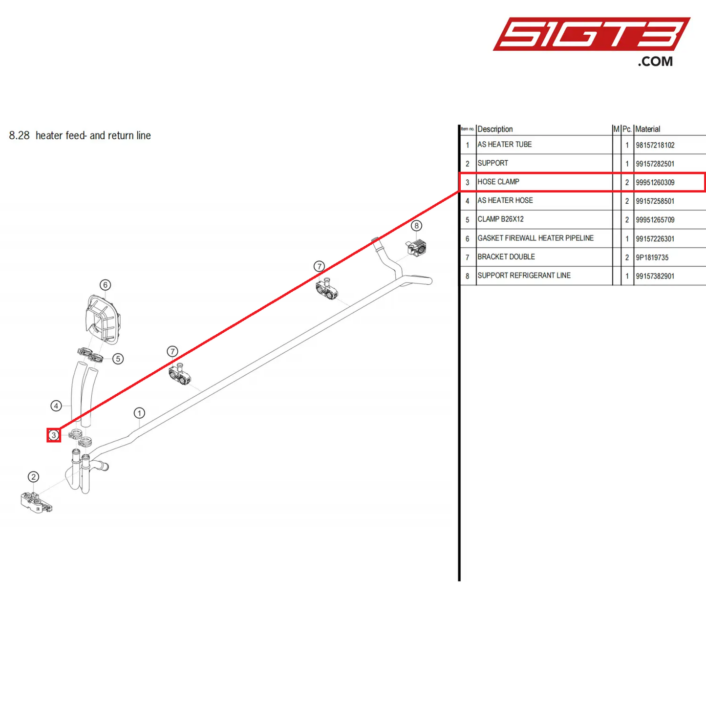 HOSE CLAMP - 99951260309 [PORSCHE 718 Cayman GT4 Clubsport]