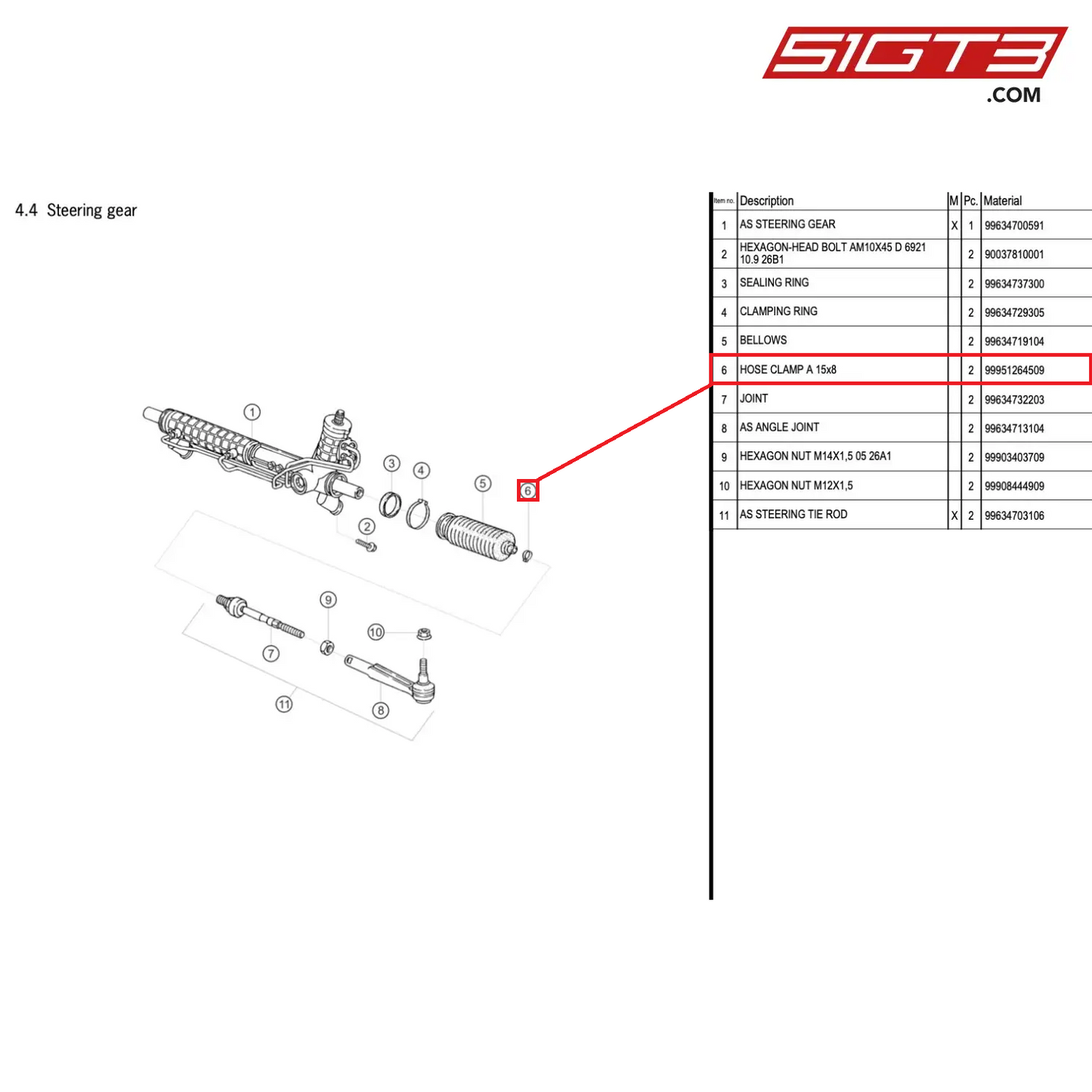 HOSE CLAMP A 15x8 - 99951264509 [PORSCHE 996 GT3 Cup]