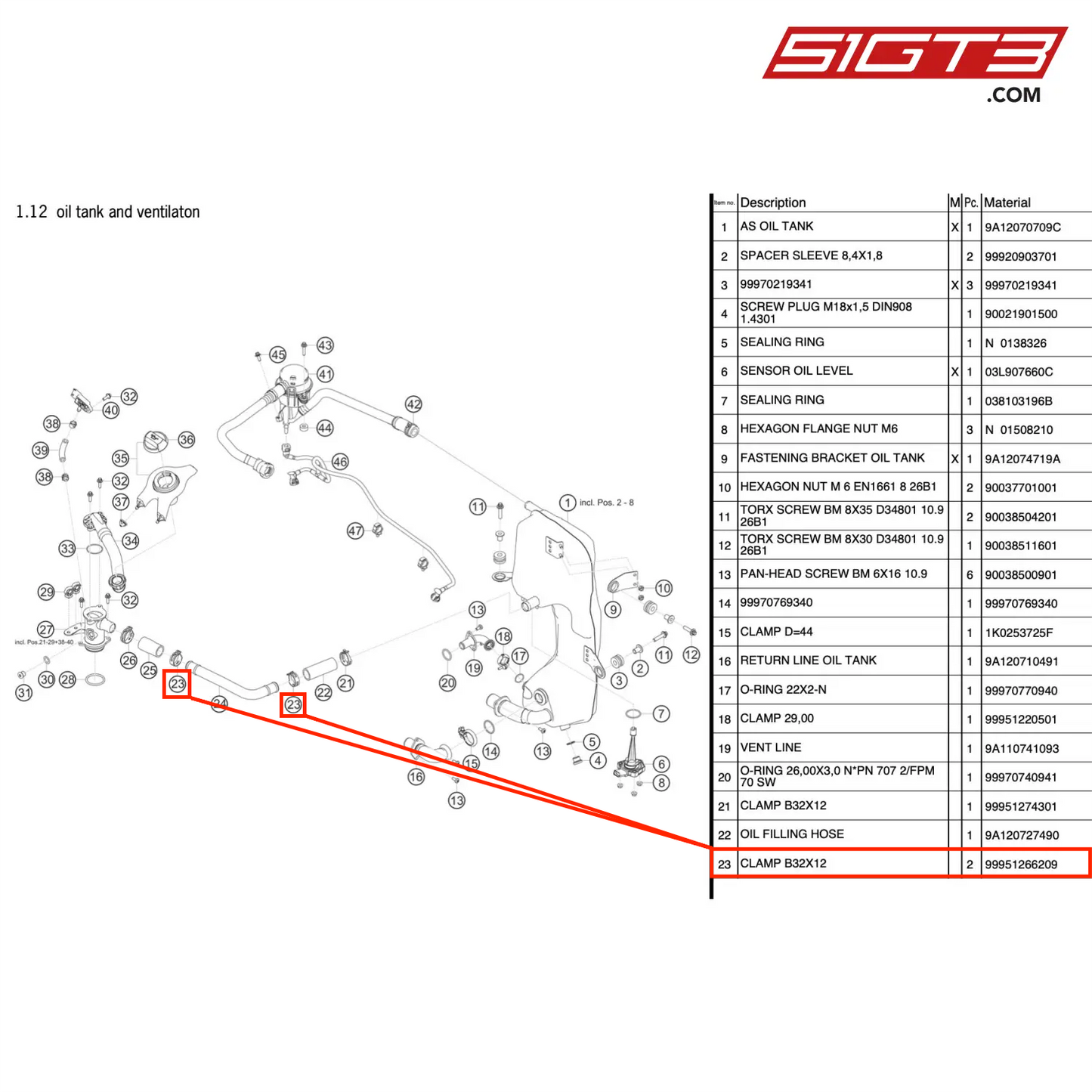 CLAMP B32X12 - 99951266209 [PORSCHE 991.2 GT3 Cup]