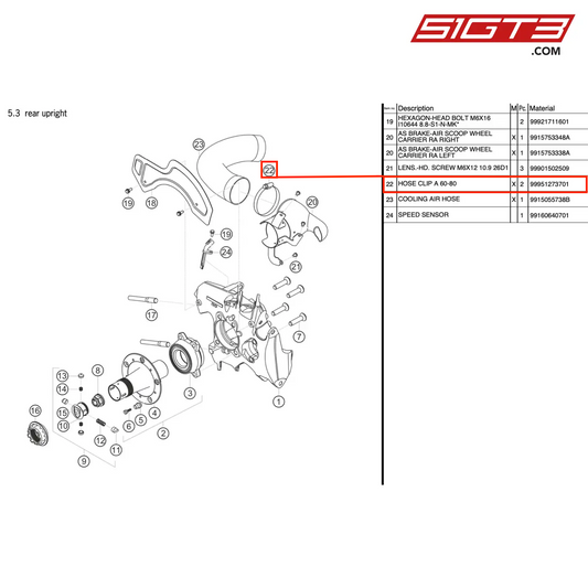 HOSE CLIP A 60-80 - 99951273701 [PORSCHE 991.2 GT3 Cup]