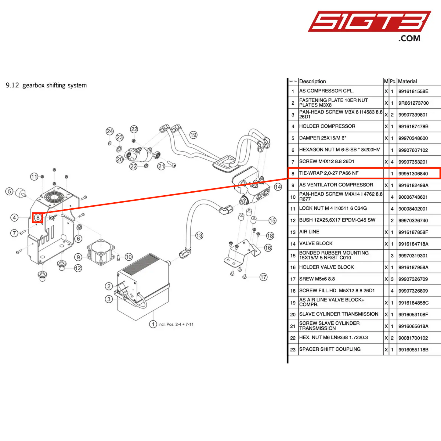 TIE-WRAP 2,0-27 PA66 NF - 99951306840 [PORSCHE 991.1 GT3 R]