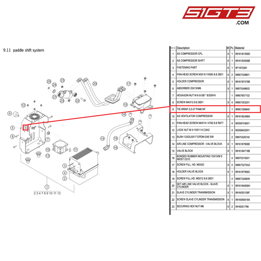 TIE-WRAP 2,0-27 PA66 NF - 99951306840 [PORSCHE 911 GT3 Cup Type 991 (GEN1)]