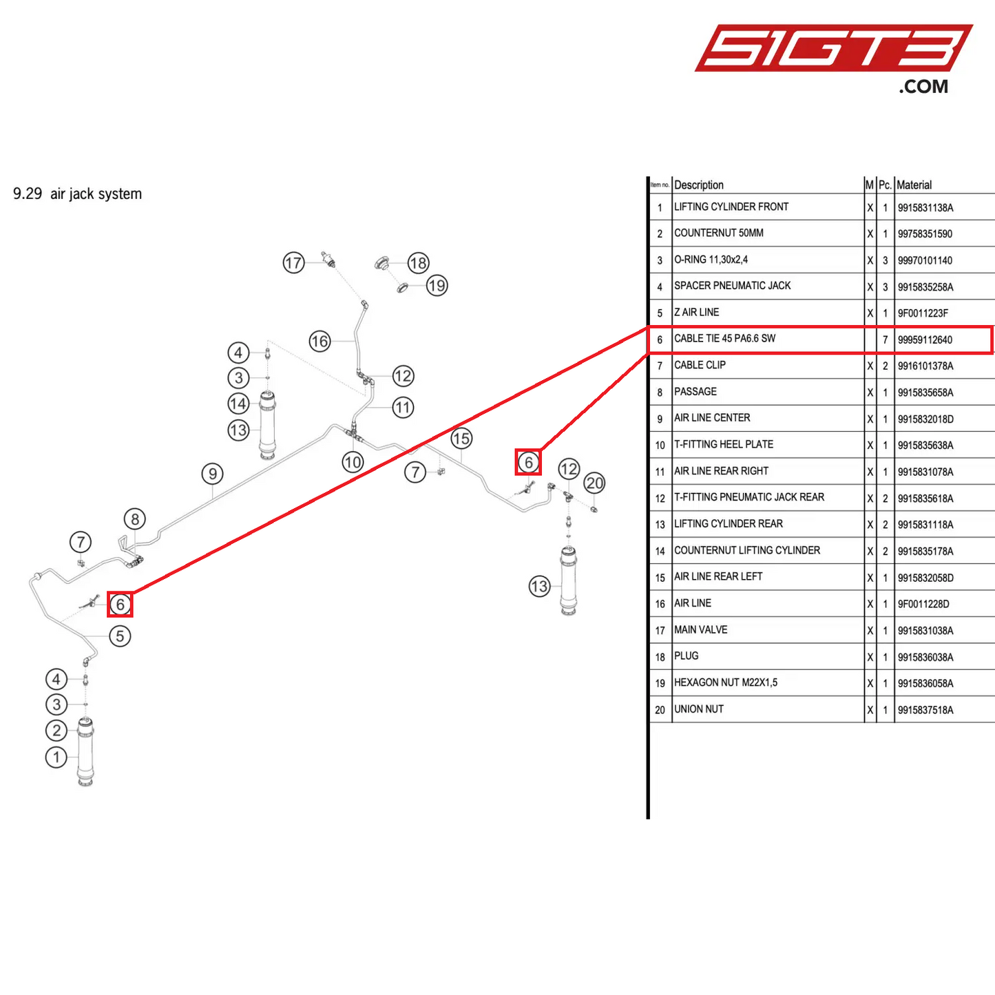 CABLE TIE 45 - 99959112640 [PORSCHE 911 GT2 RS Clubsport]