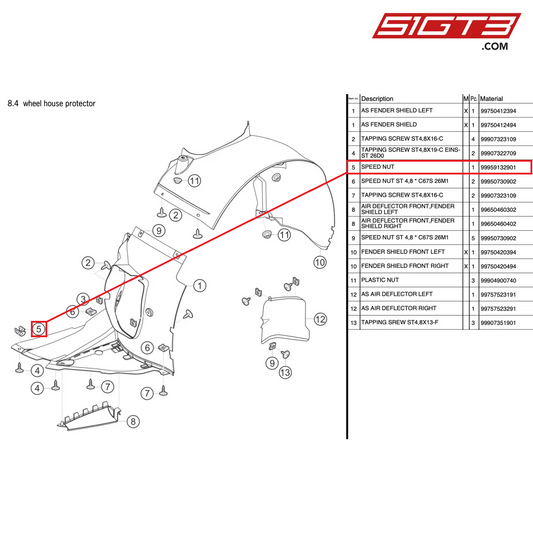 SPEED NUT - 99959132901 [PORSCHE 997.2 GT3 Cup]