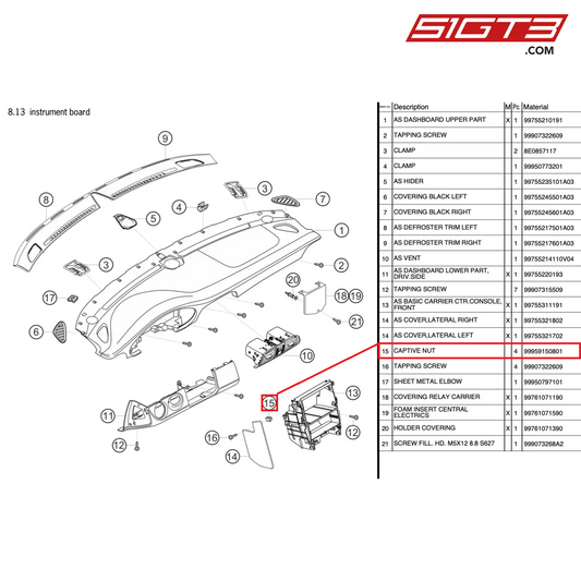 CAPTIVE NUT - 99959150801 [PORSCHE 997.2 GT3 Cup]