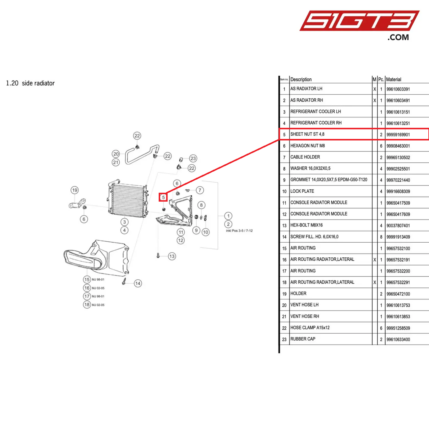 SHEET NUT ST 4,8 - 99959169901 [PORSCHE 996 GT3 Cup]