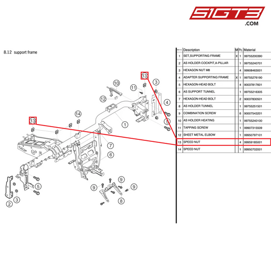 SPEED NUT - 99959185001 [PORSCHE 997.2 GT3 Cup]