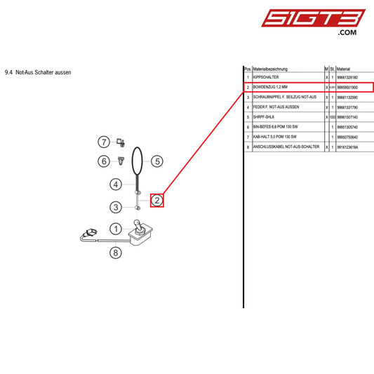 STRAND 1,2mm - 99959501900 [PORSCHE Cayman 981 GT4 Clubsport]