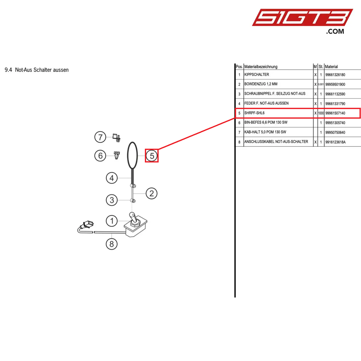 SHRINK-HOSE - 99961507140 [PORSCHE Cayman 981 GT4 Clubsport]