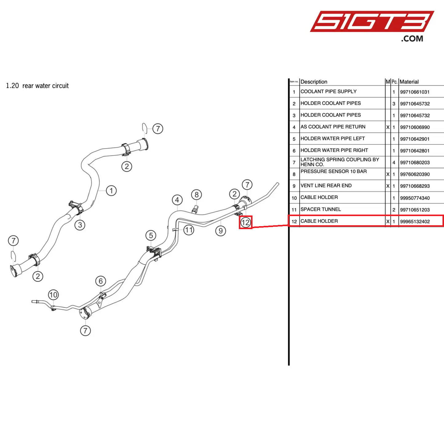 CABLE HOLDER - 99965132402 [PORSCHE 997.2 GT3 Cup]