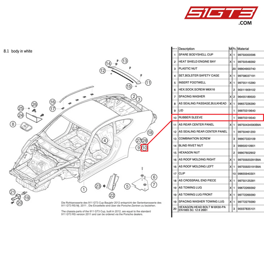 ABDECKPLATTE 30X40 - 99970319540 [PORSCHE 997.2 GT3 Cup]