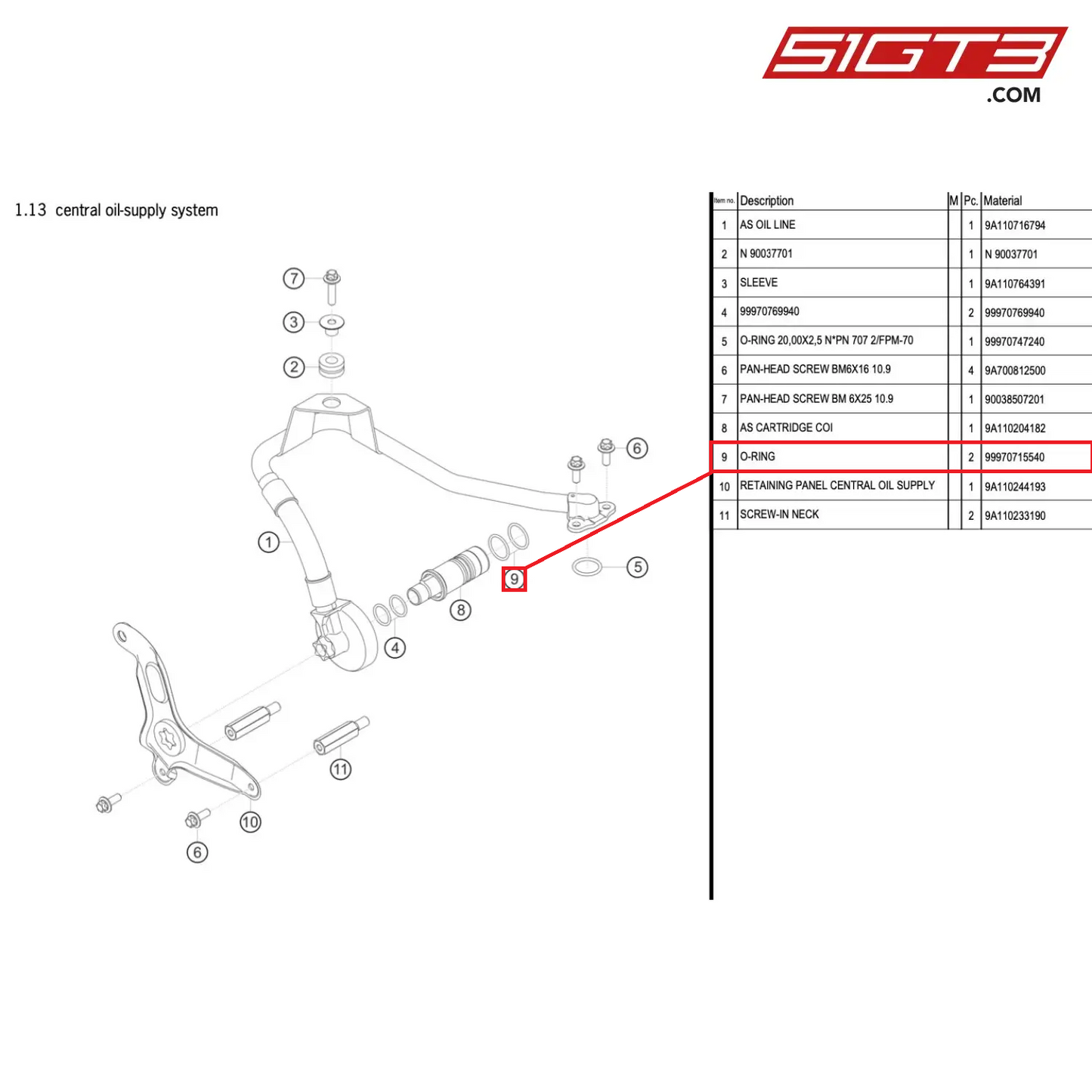 O-RING - 99970715540 [PORSCHE 991.1 GT3 Cup (2017)]