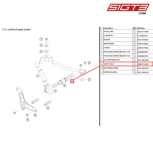 O-RING 20,00X2,0 N*PN 707 2/FPM-75 SW - 99970715542 [PORSCHE 911 GT3 Cup Type 991 (GEN 2)]