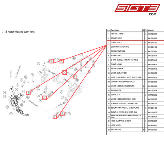 O-RING 28X4,5 - 99970741140 [PORSCHE 996 GT3 Cup]