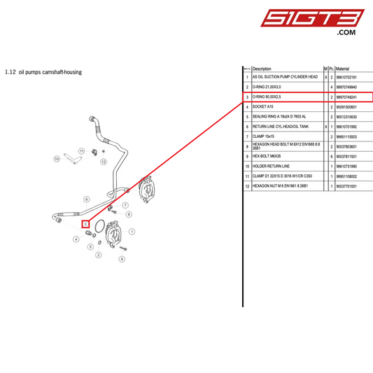 O-RING 90,00X2,5 - 99970748241 [PORSCHE 996 GT3 Cup]