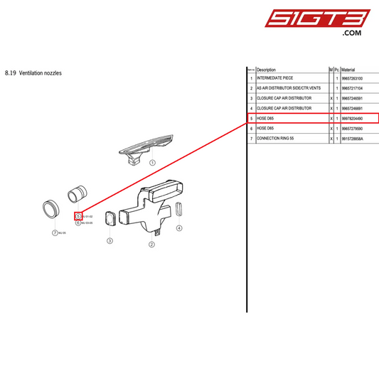 HOSE D65 - 99978204490 [PORSCHE 996 GT3 Cup]