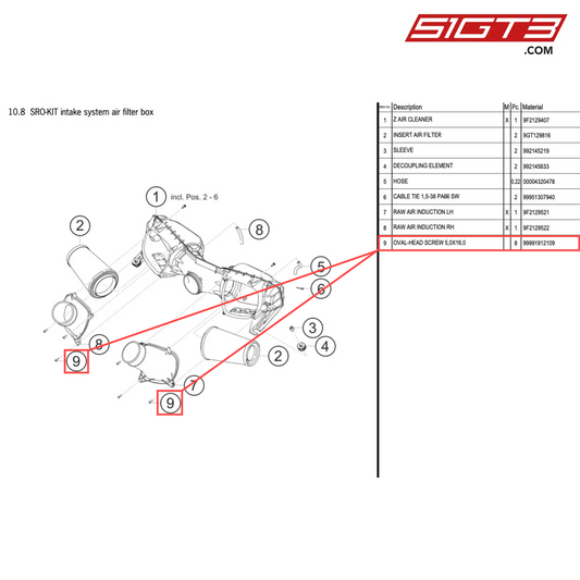 OVAL-HEAD SCREW 5,0X16,0 - 99991912109 [PORSCHE 718 Cayman GT4 Clubsport]