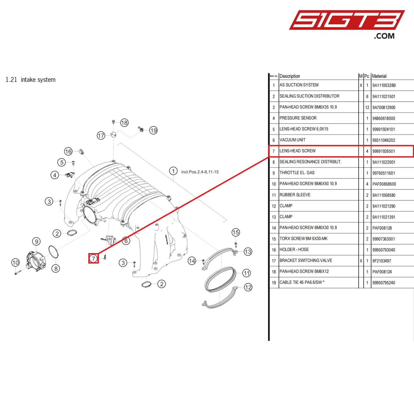 LENS-HEAD SCREW - 99991926501 [PORSCHE 718 Cayman GT4 Clubsport]