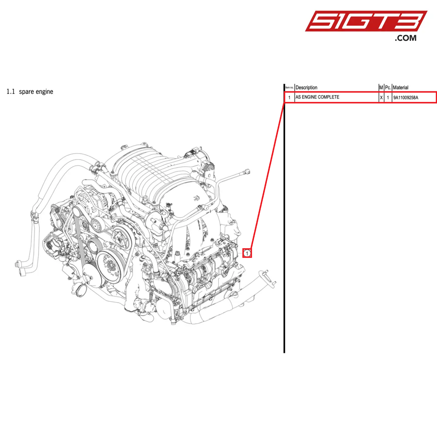 AS ENGINE COMPLETE - 9A11009258A [PORSCHE 718 Cayman GT4 Clubsport]