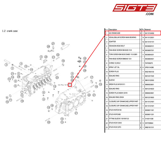 AS CRANKCASE - 9A110104592 [PORSCHE 991.1 GT3 Cup (2017)]