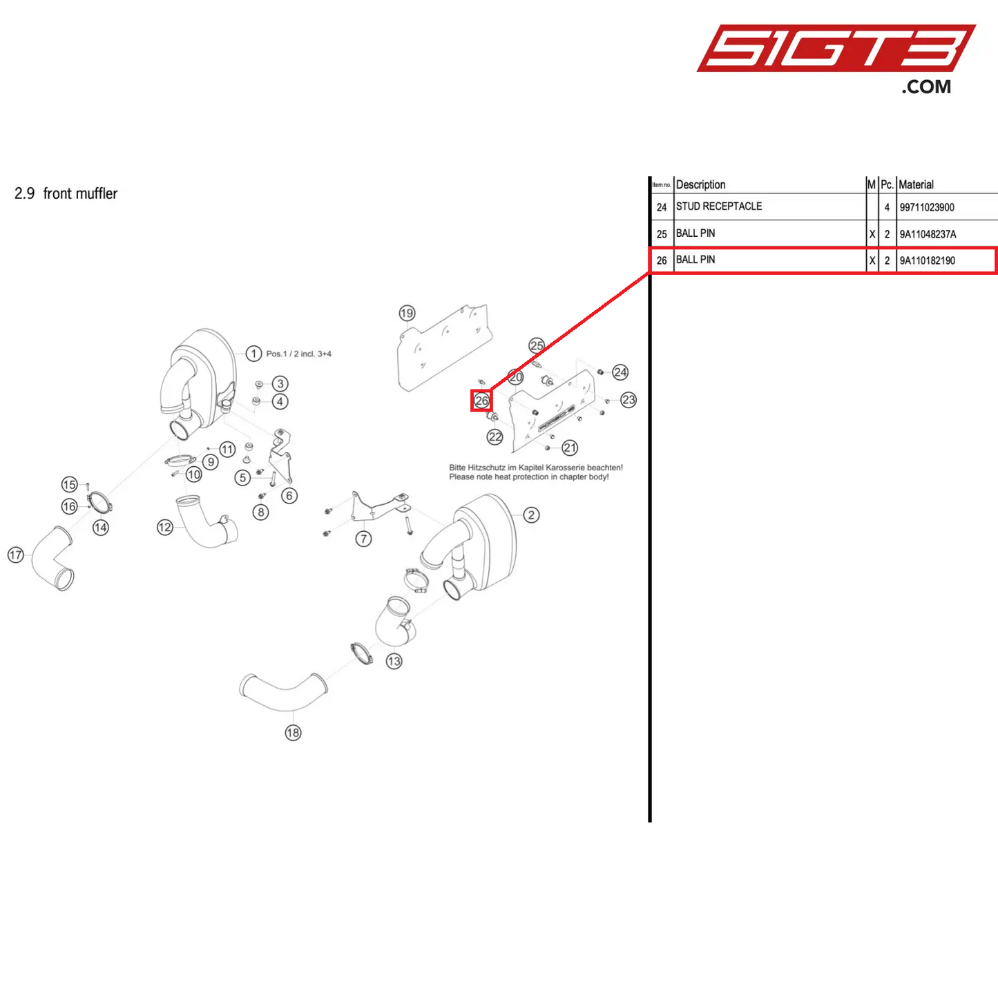 BALL PIN - 9A110182190 [PORSCHE 911 GT3 R Type 991 (GEN 2)]