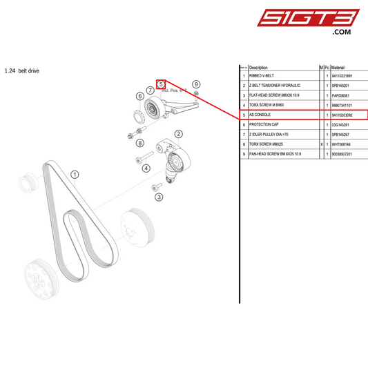 AS CONSOLE - 9A110203092 [PORSCHE 991.1 GT3 Cup (2017)]