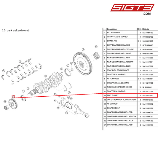 BELT PULLEY - 9A110222492 [PORSCHE 991.2 GT3 Cup]