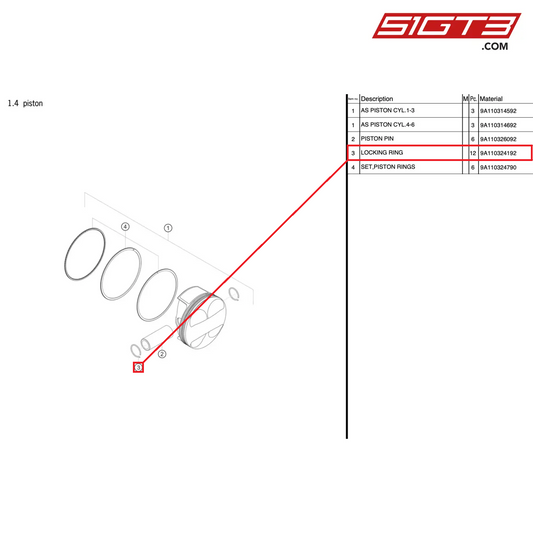 LOCKING RING - 9A110324192 [PORSCHE 991.2 GT3 Cup]