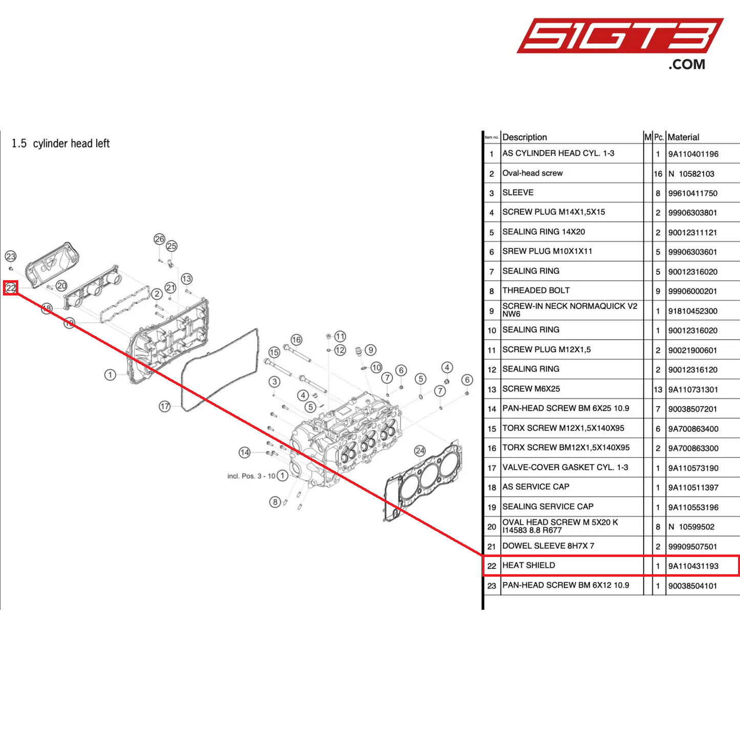 HEAT SHIELD - 9A110431193 [PORSCHE 991.2 GT3 Cup]