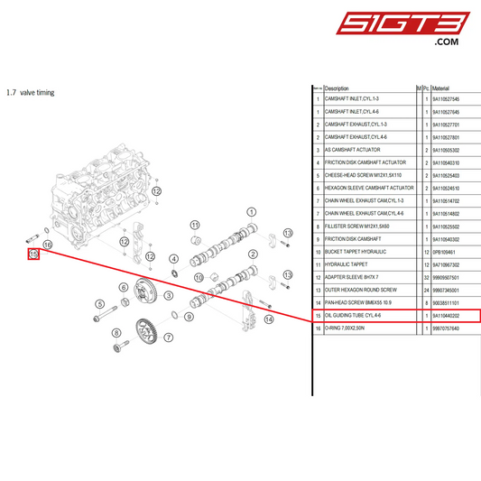 OIL GUIDING TUBE CYL.4-6 - 9A110440202 [PORSCHE 718 Cayman GT4 Clubsport]