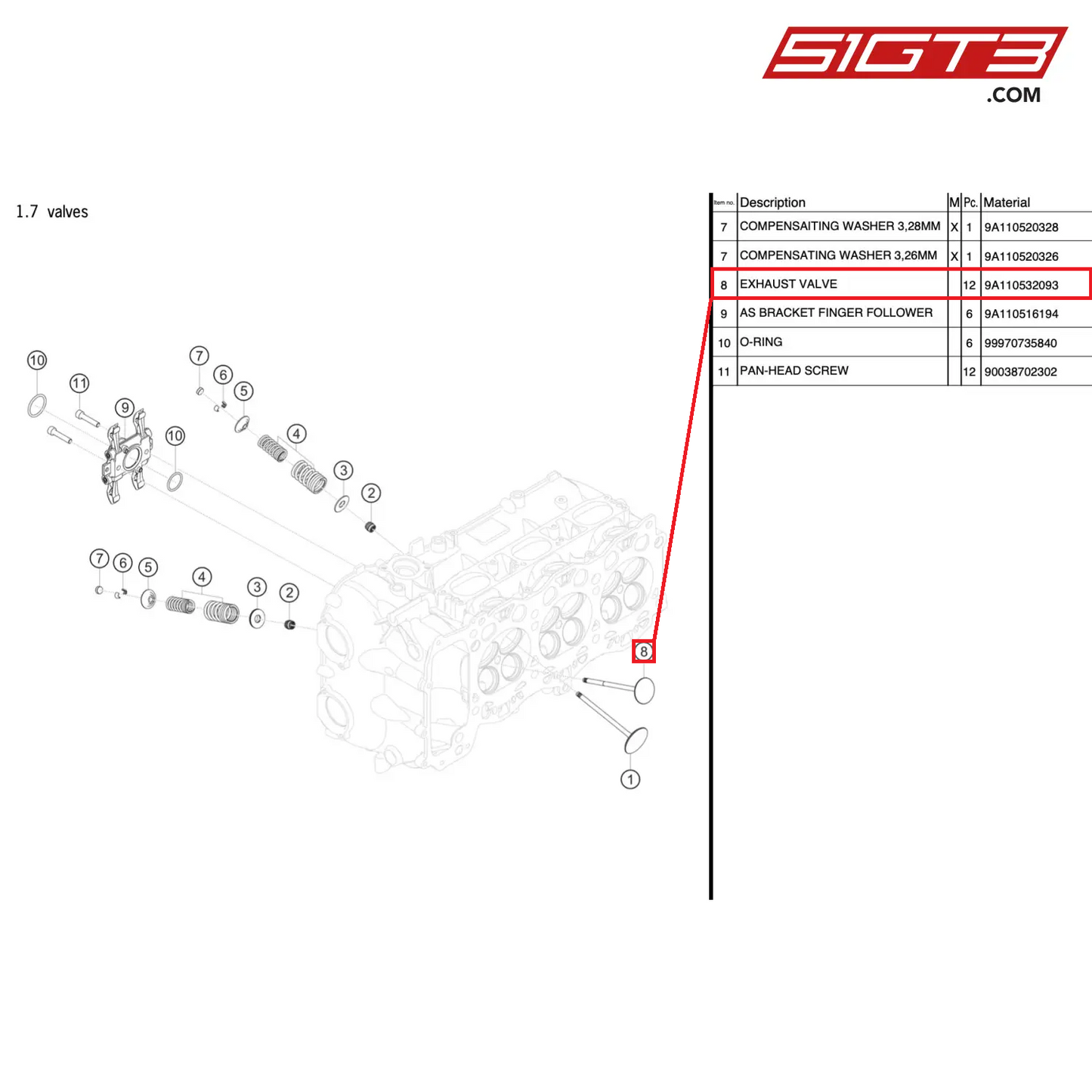 EXHAUST VALVE - 9A110532093 [PORSCHE 991.2 GT3 Cup]