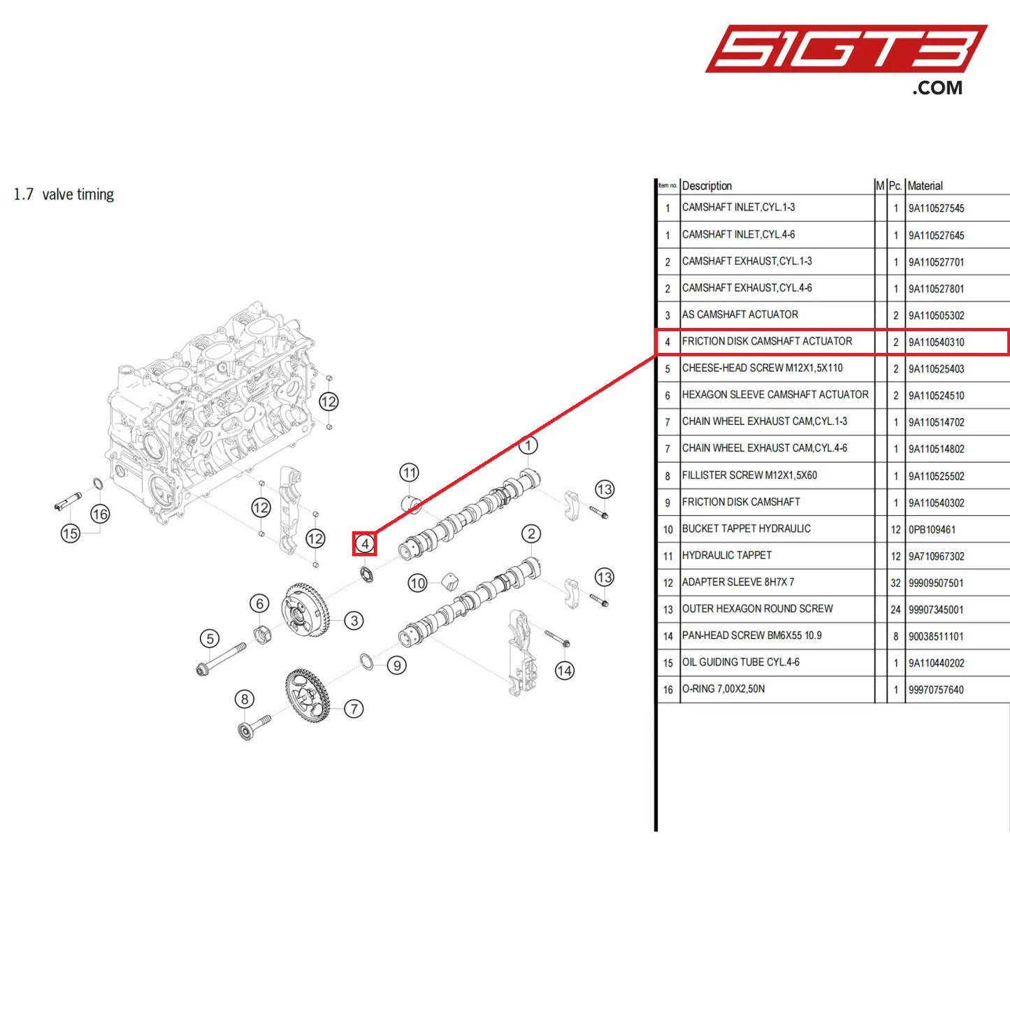 FRICTION DISK CAMSHAFT ACTUATOR - 9A110540310 [PORSCHE 718 Cayman GT4 Clubsport]