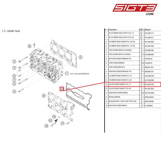 VALVE-COVER GASKET CYL.1-3 - 9A110573103 [PORSCHE 718 Cayman GT4 Clubsport]