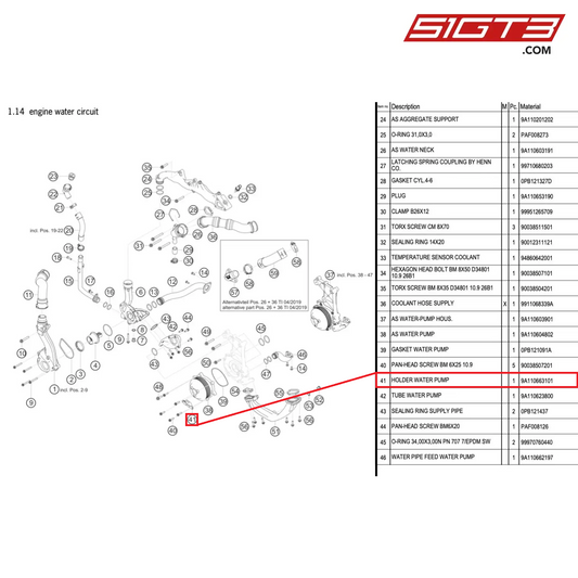 HOLDER WATER PUMP - 9A110663101 [PORSCHE 991.1 GT3 Cup (2017)]