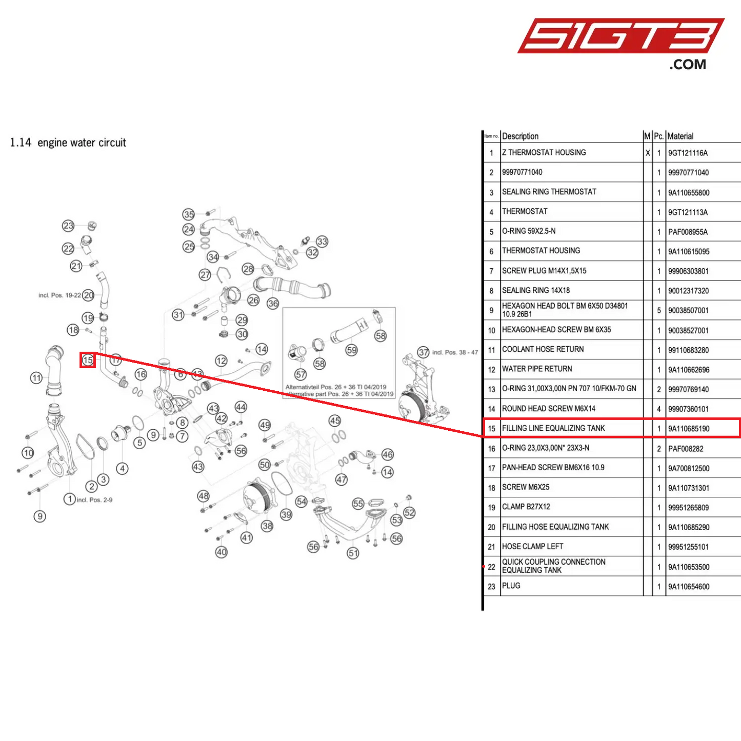 FILLING LINE EQUALIZING TANK - 9A110685190 [PORSCHE 991.1 GT3 Cup (2017)]